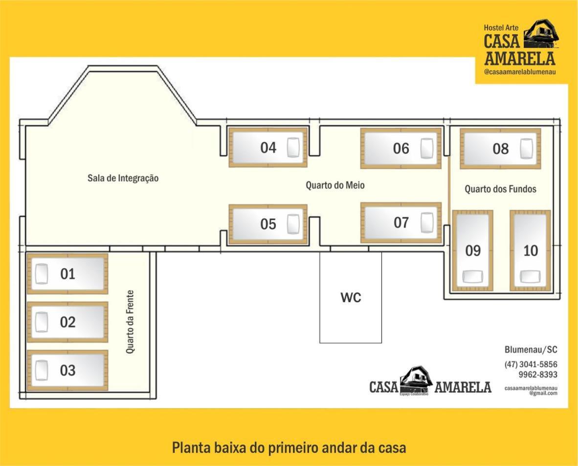 Hostel Casa Amarela Blumenau Hospedagem Alternativa Exteriér fotografie